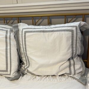 PB Teen~(2) Euro Gray/White Pillow Cover Shams